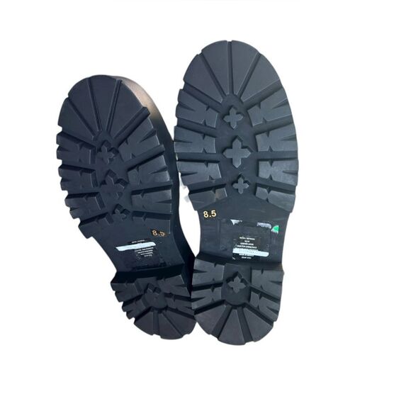 Steve Madden Reyen lace-up lug-sole hiker boots in bone leather 8.5 - Picture 6 of 9